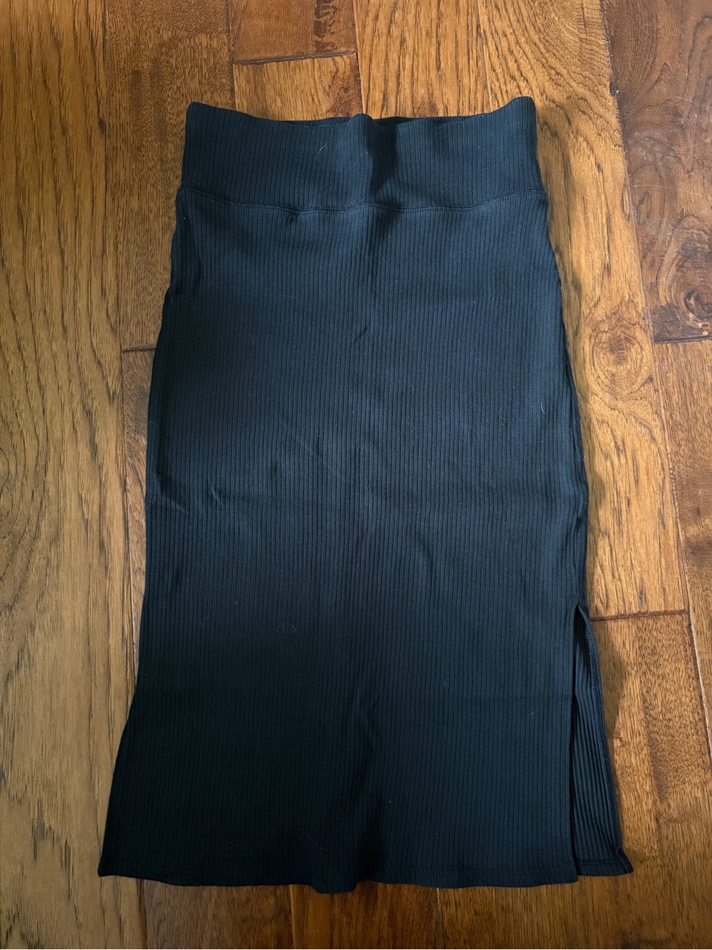 Aerie Black Ribbed Midi Skirt - Women